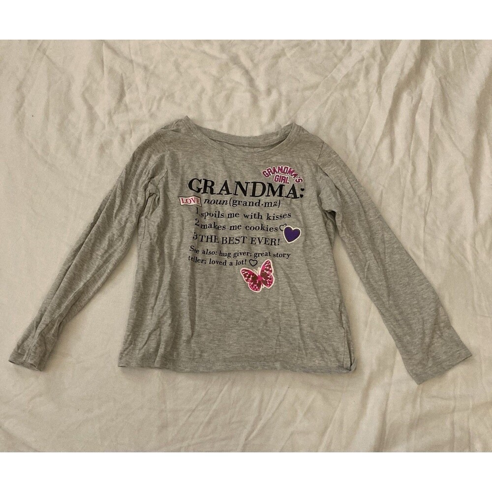 5T The Children’s Place girl clothes - one piece long sleeve top | grandma theme